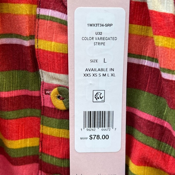 NWT BCBGeneration Color Variegated Stripe Top size Large - Picture 2 of 8